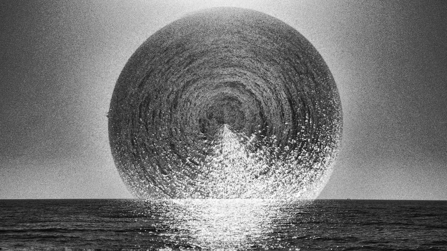 Abstract circular formation over ocean