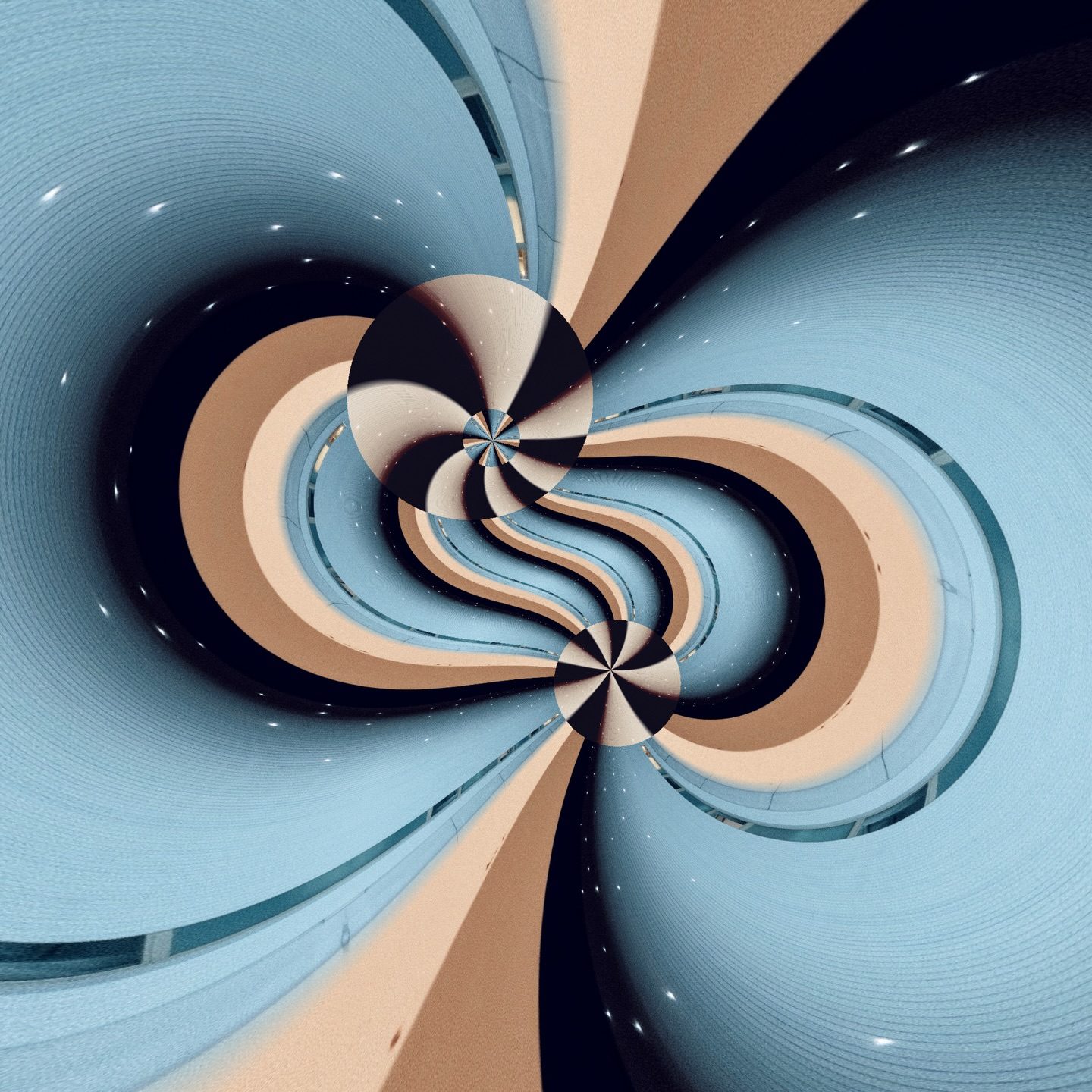 Abstract geometric spiral pattern
