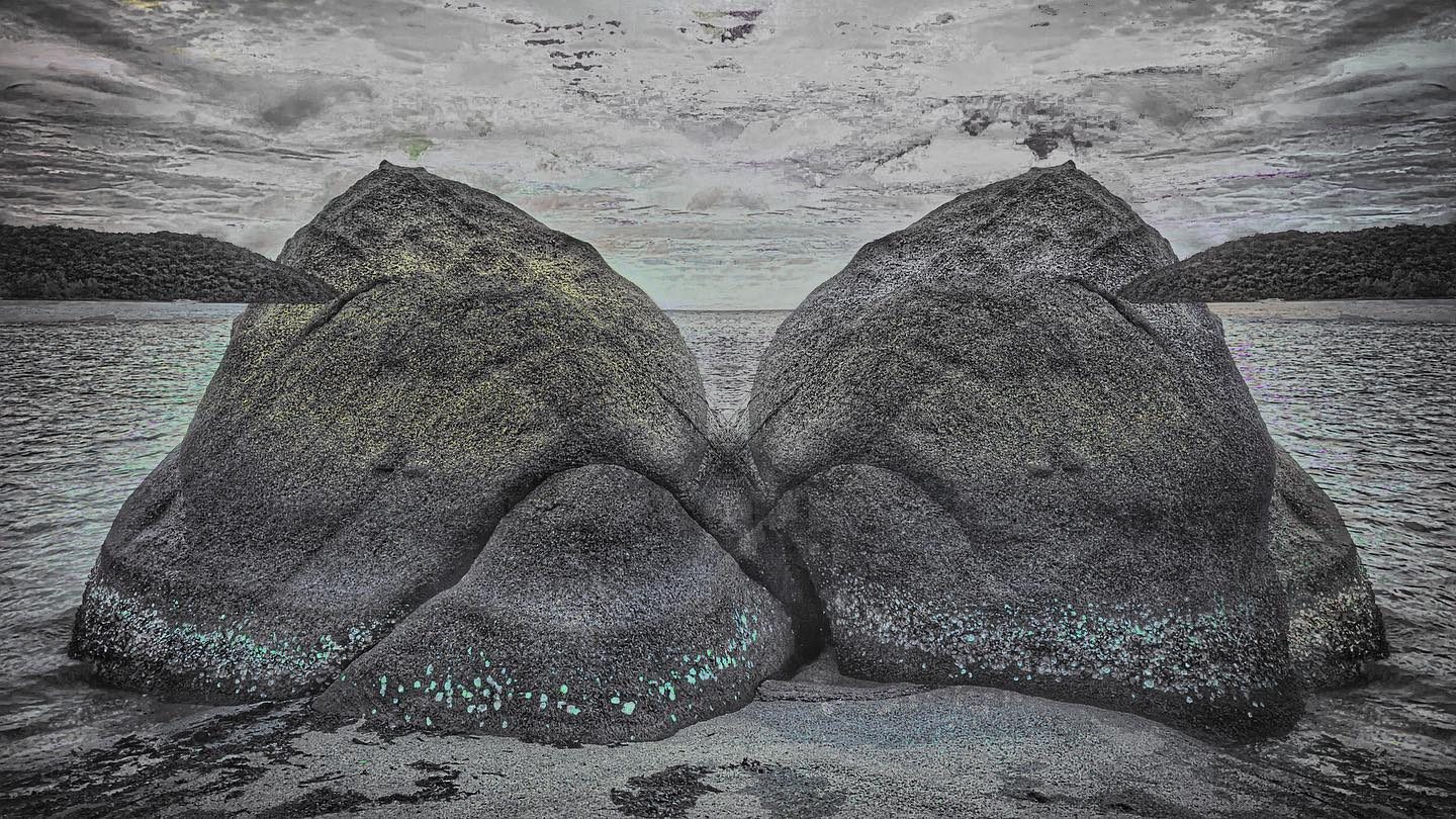 two large sea rocks