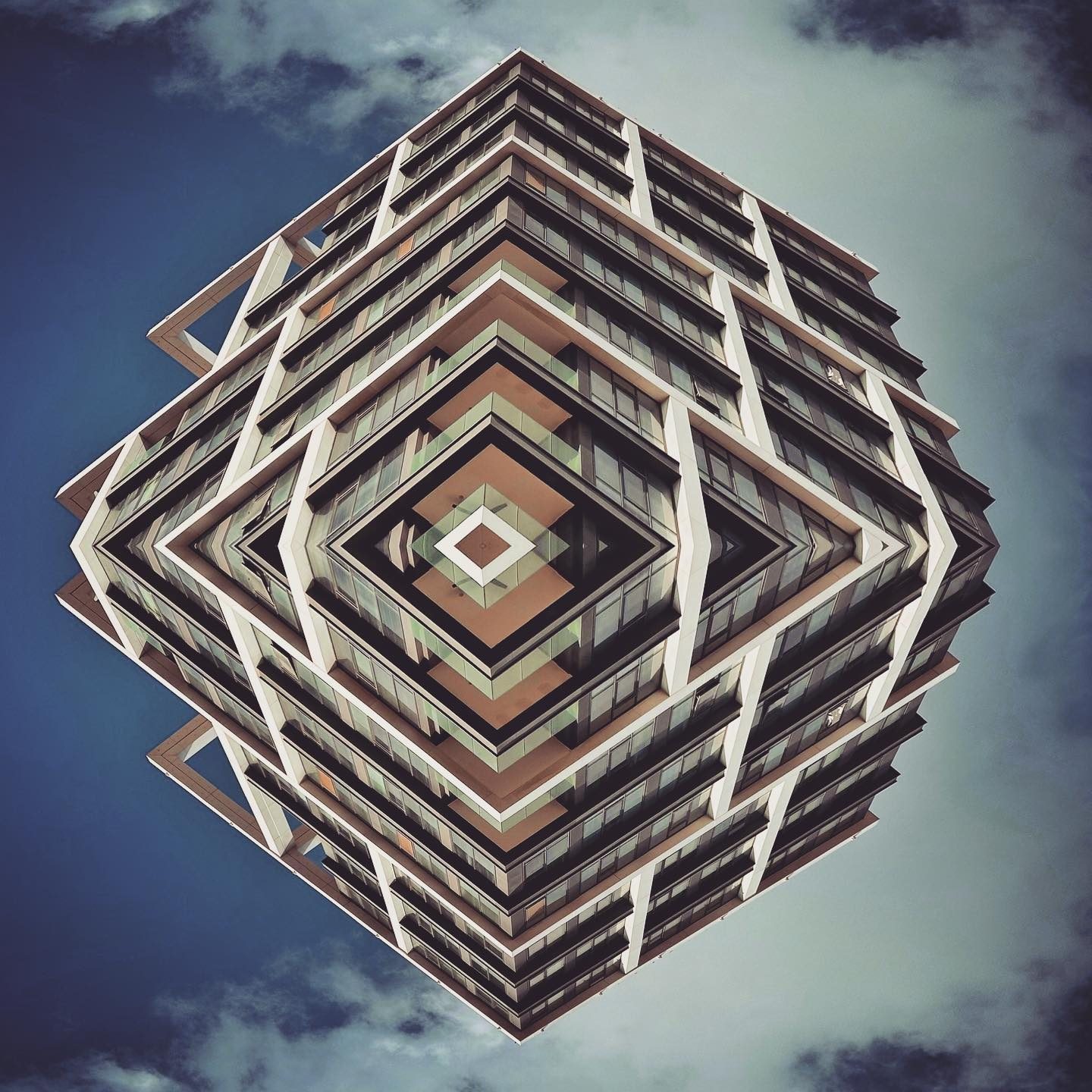 Floating cubic architectural structure