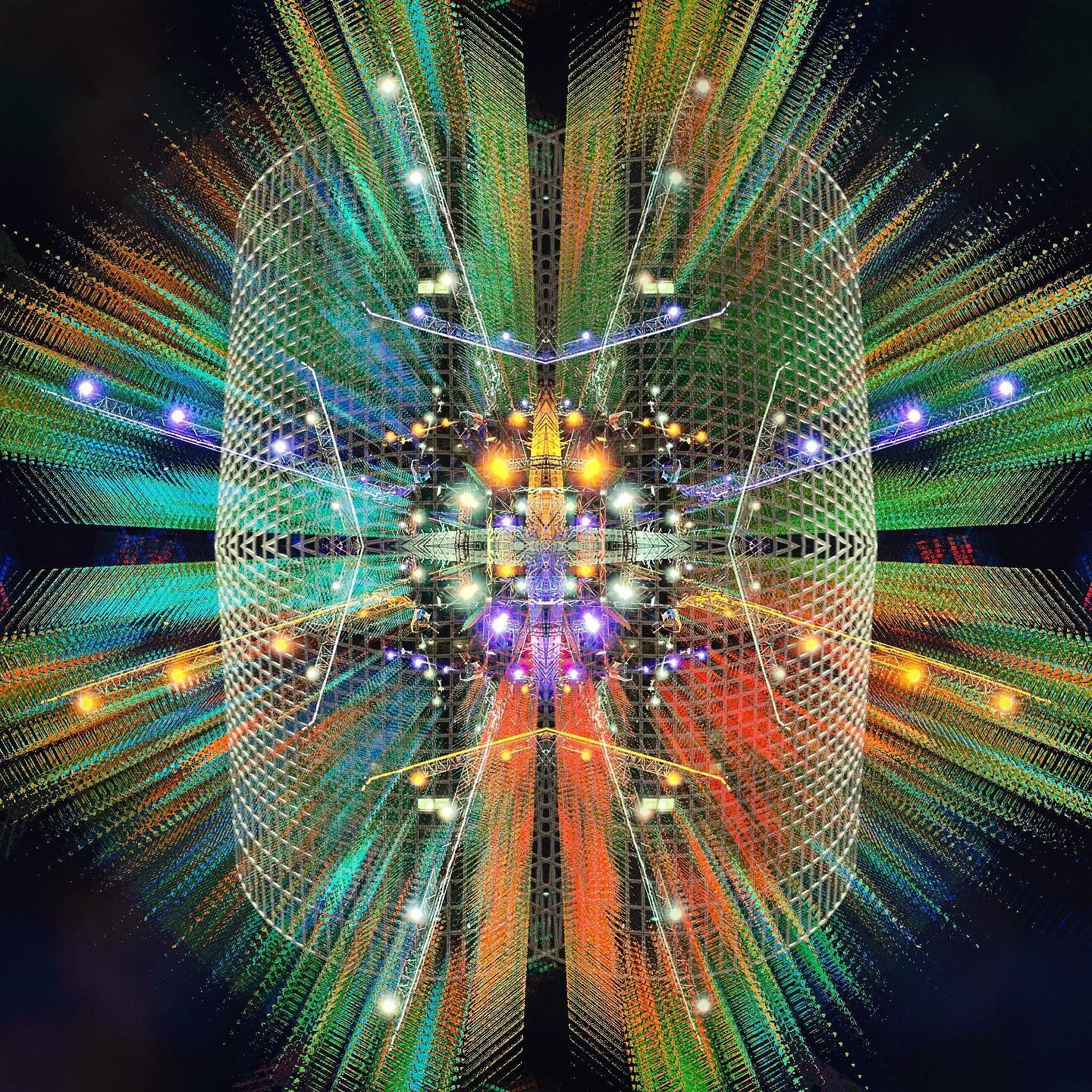 Futuristic neon geometric digital art