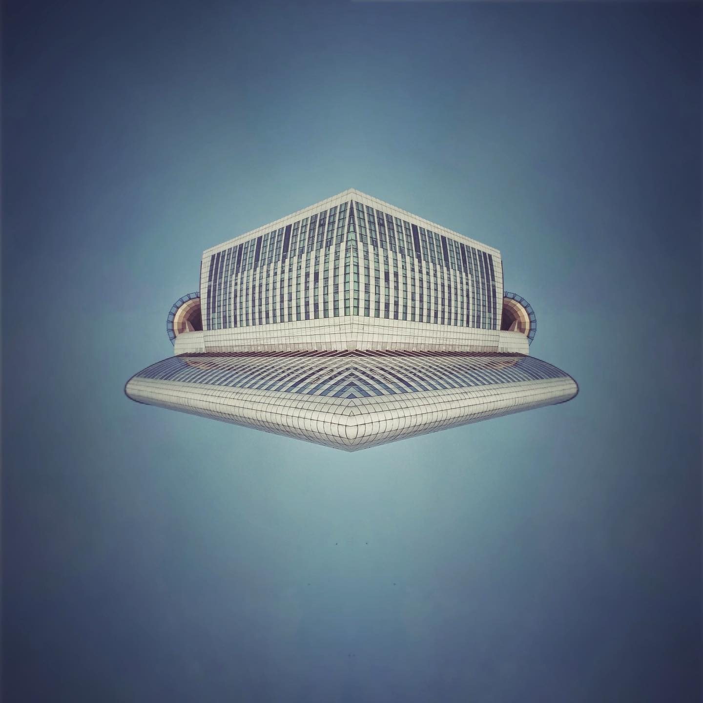 Floating geometric architectural structure
