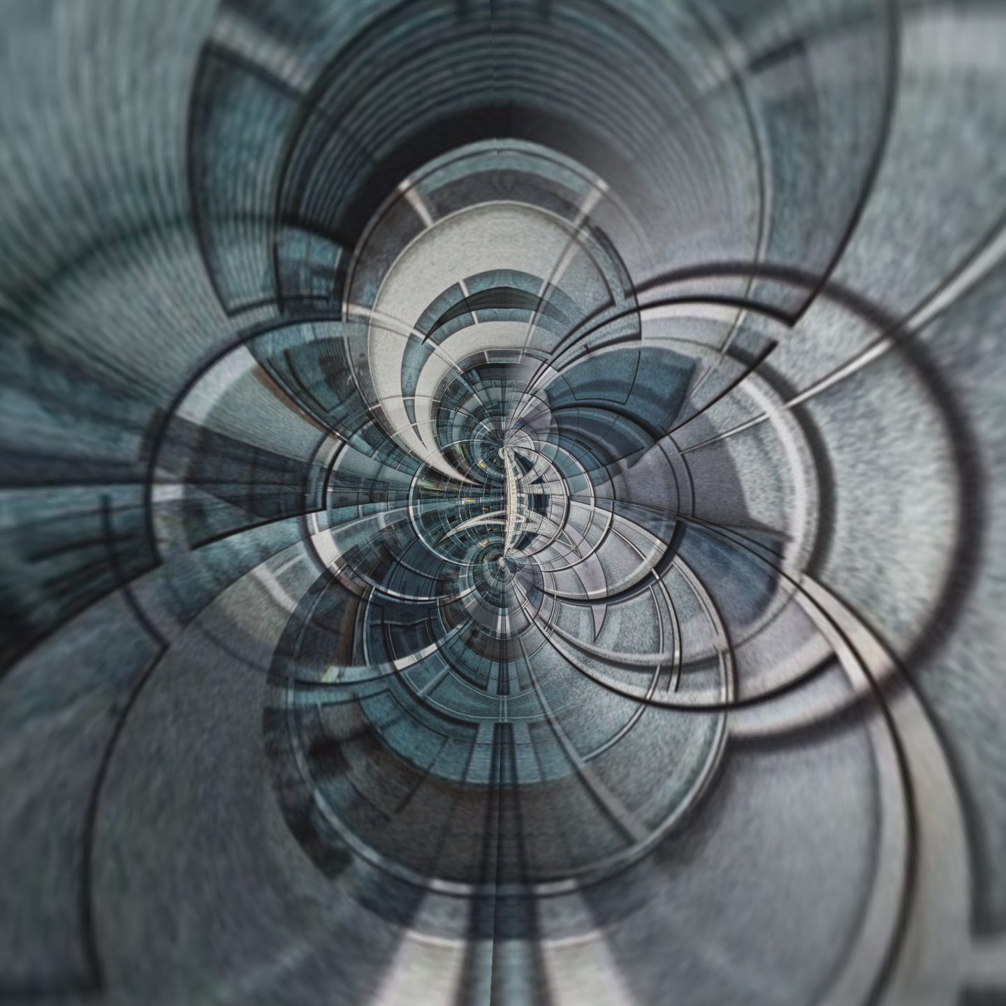 Abstract geometric spiral tunnel