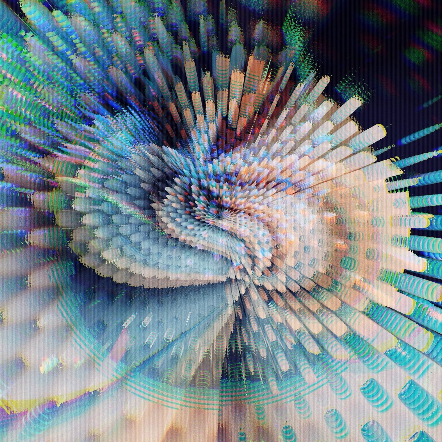 Colorful digital spiral pattern
