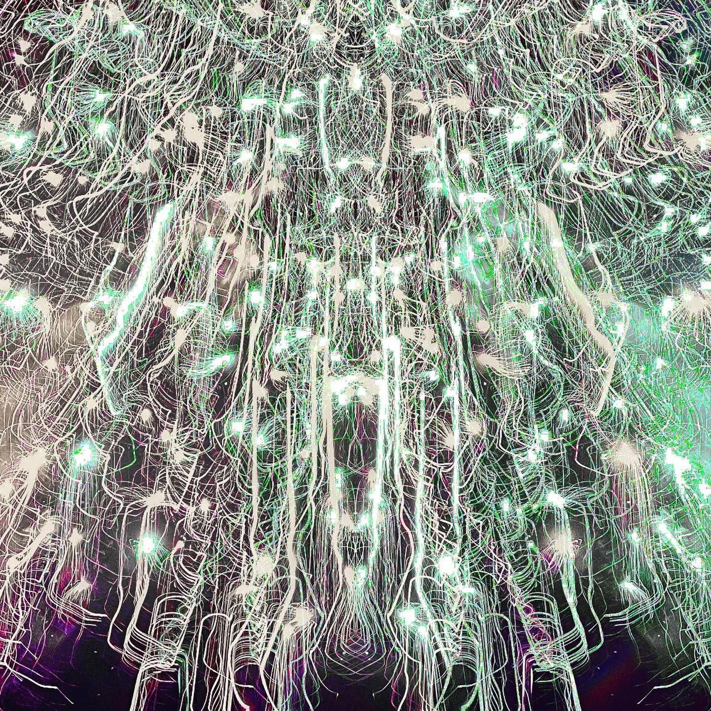 Glowing abstract line and dot pattern