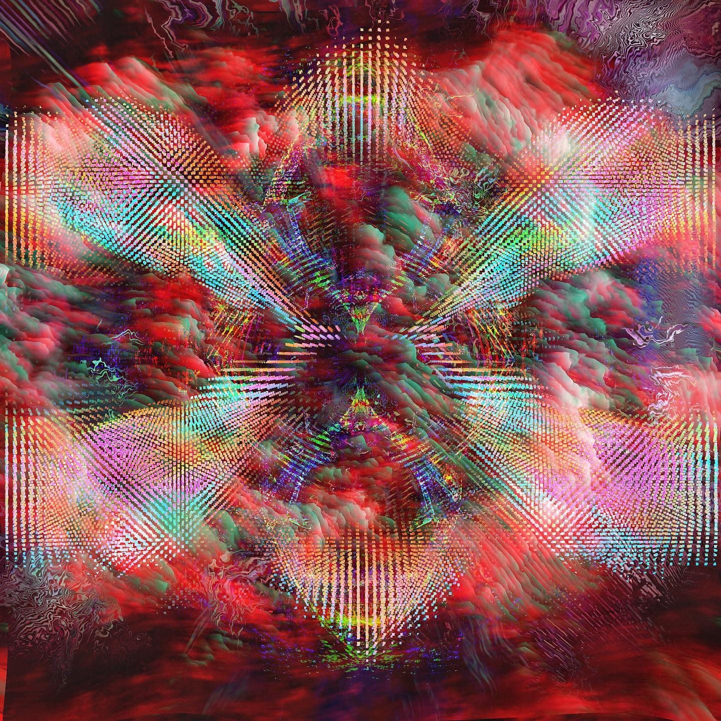 Abstract digital art with colorful geometric patterns