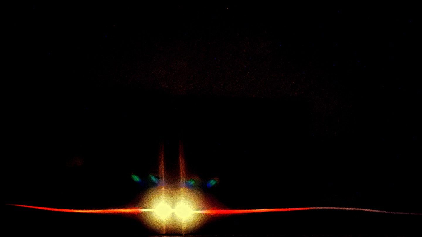 light flare with red streaks